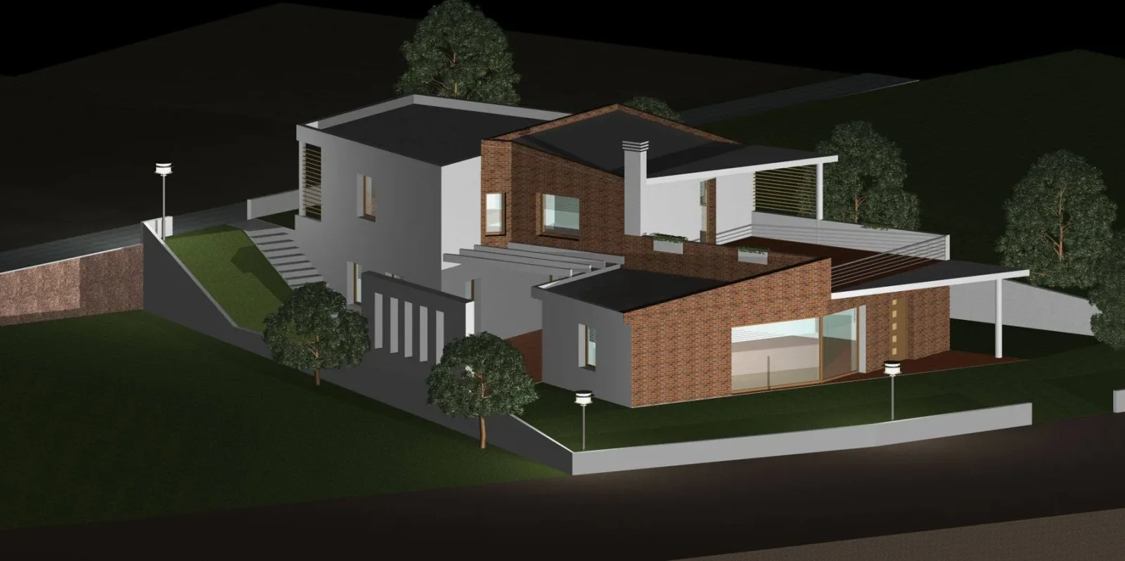 Villino a Ozieri · viste esterne · visualizzazione 3D 1