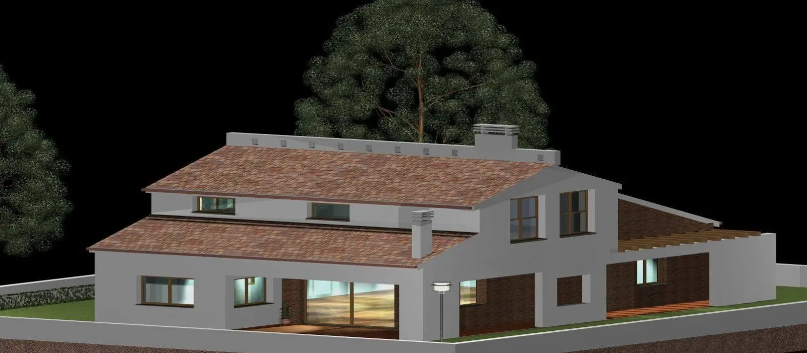 Villino a Ozieri · volumi e coperture · visualizzazione 3D 1